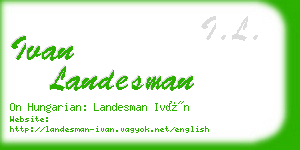 ivan landesman business card